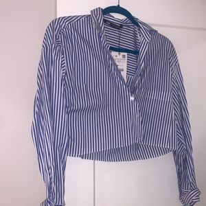 Zara asymmetric button down